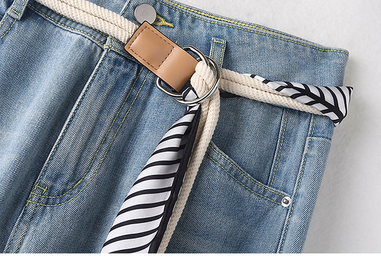 Casual Wide-Leg Denim Pants