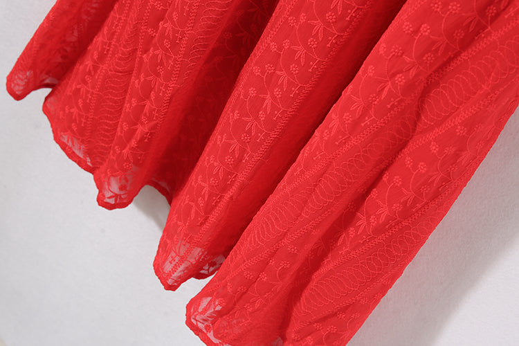 Fiery Red Lace Dress