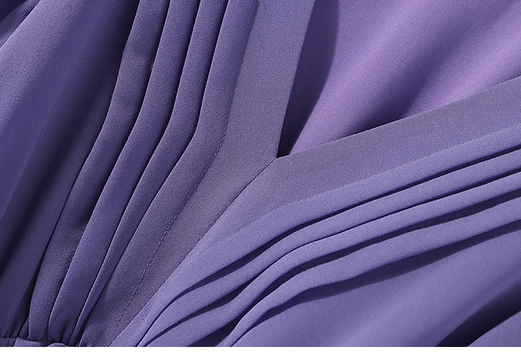 Draped V-Neck Dress