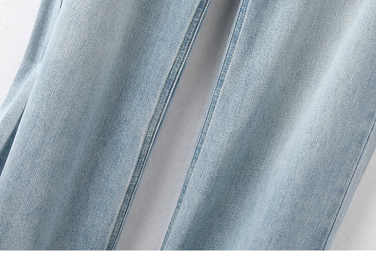 Casual Wide-Leg Denim Pants