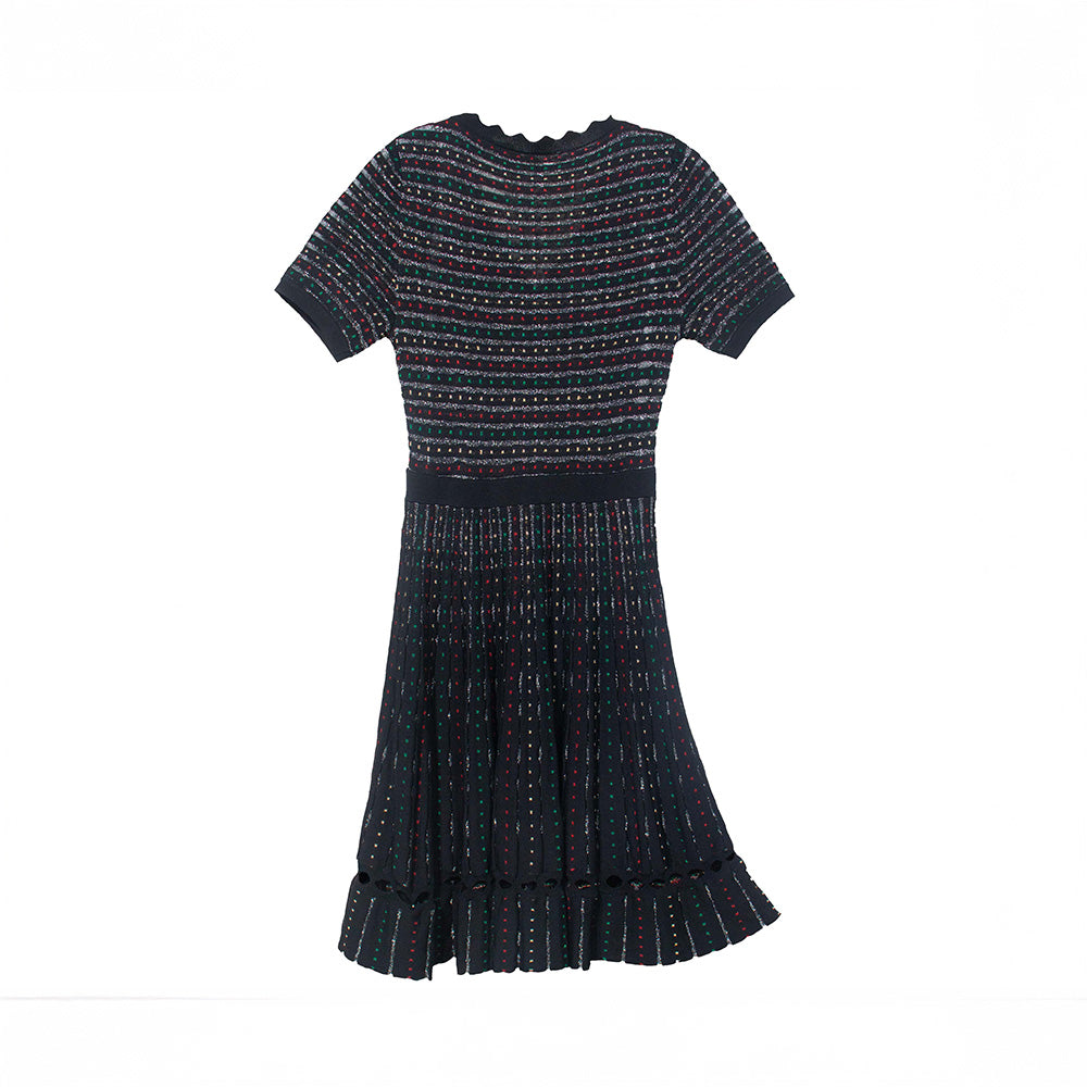 Midnight Confetti Pointelle Dress