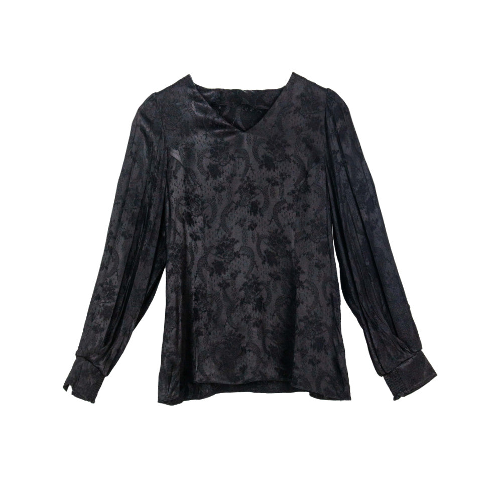 Textured Black Blouse