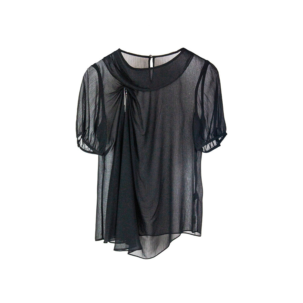 Semi-Sheer Black Blouse
