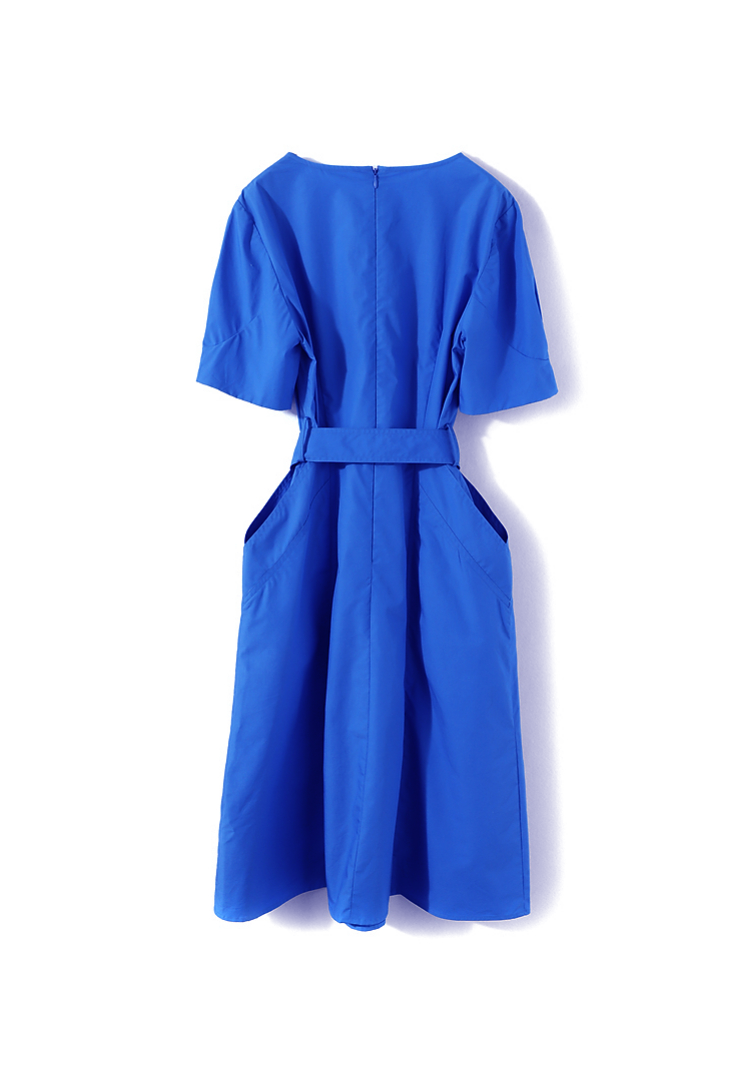 Sapphire Serenity Belted Dress
