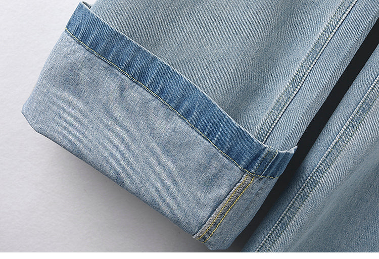 Casual Wide-Leg Denim Pants