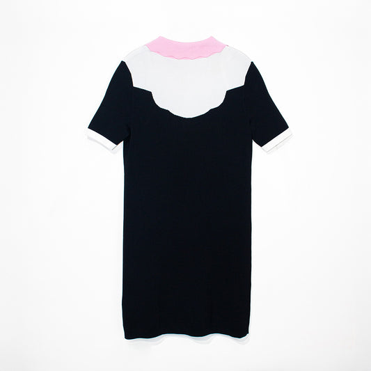 Knitted Contrast Collar Dress