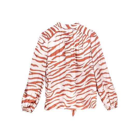 Satin Zebra Print Blouse