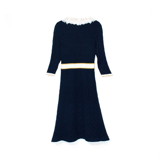 Knitted Lace Pearl Dress