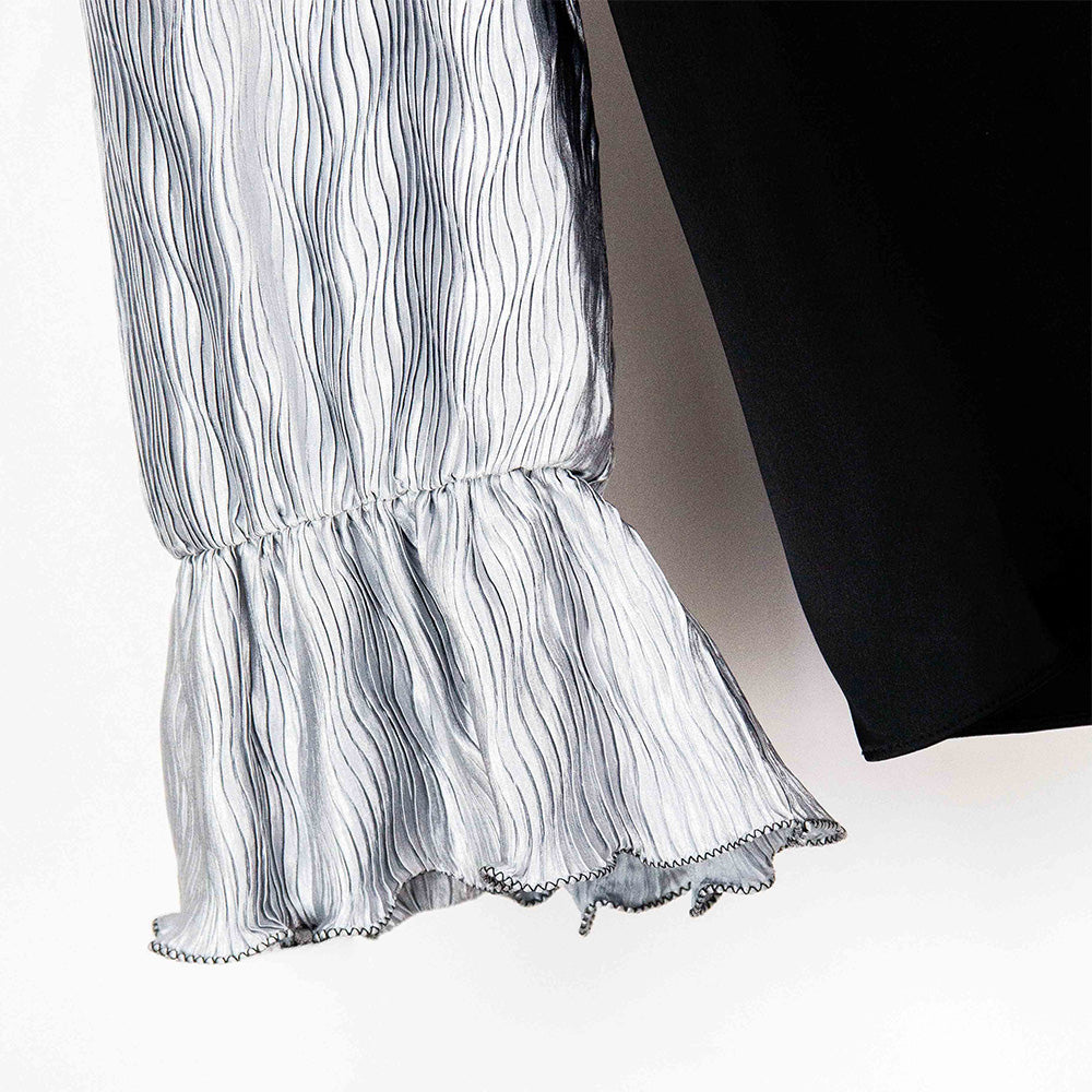 Elegant Contrast Bell Sleeve Top