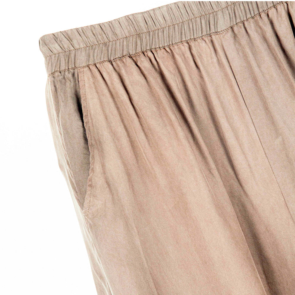 Mocha Sheer Panel Wide-Leg Garter Pants