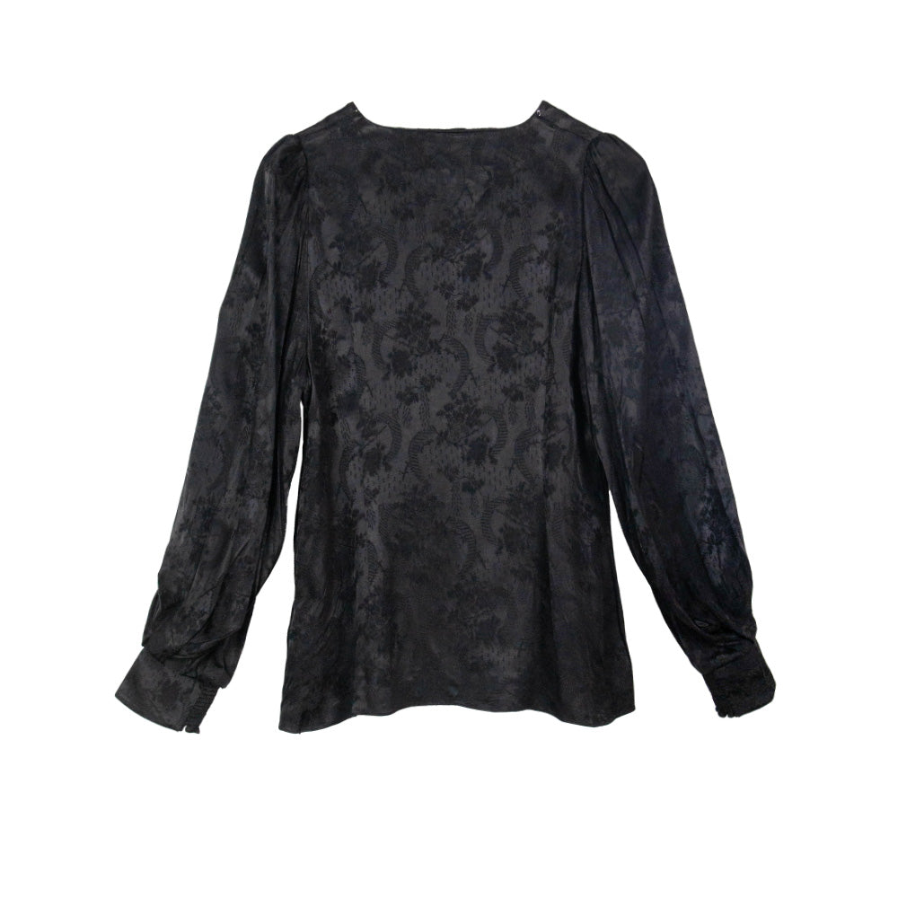 Textured Black Blouse