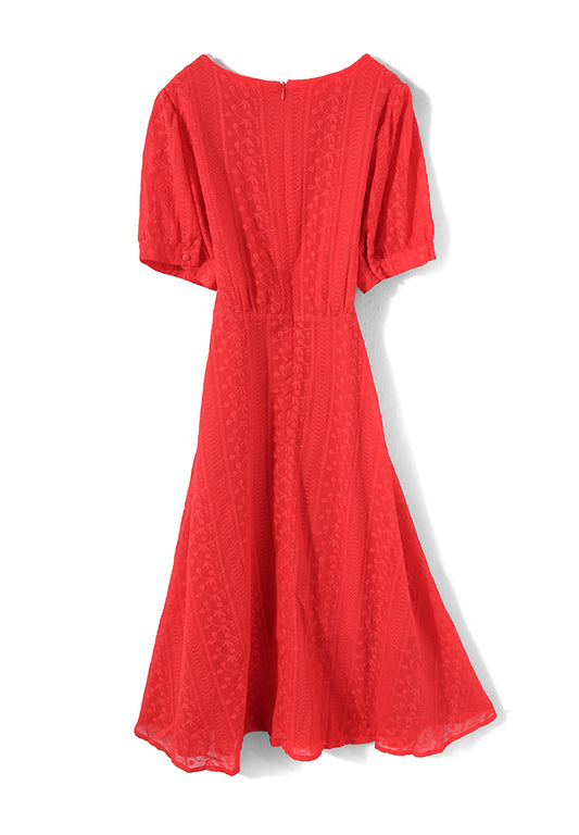 Fiery Red Lace Dress