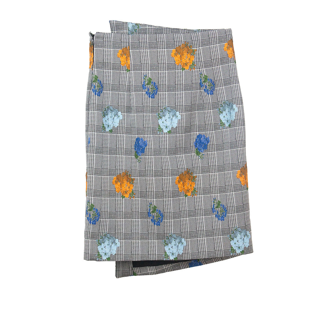 Floral Pattern Textured Skirt