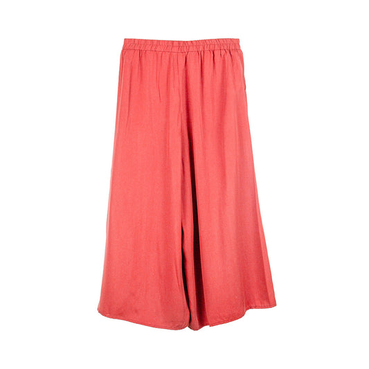 Red Wide-Leg Garter Pants