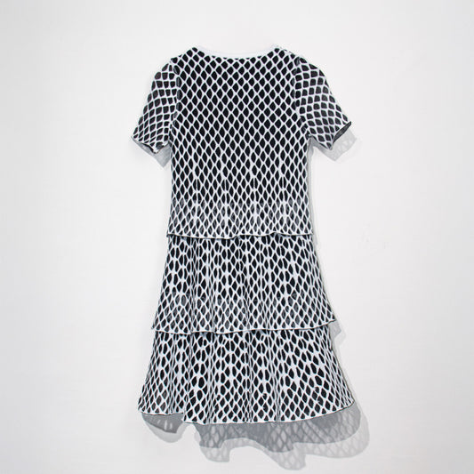 Knitted Geometric Charm Tiered Dress