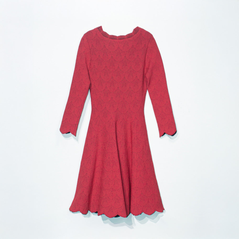Knitted Vibrant Red Elegance Dress