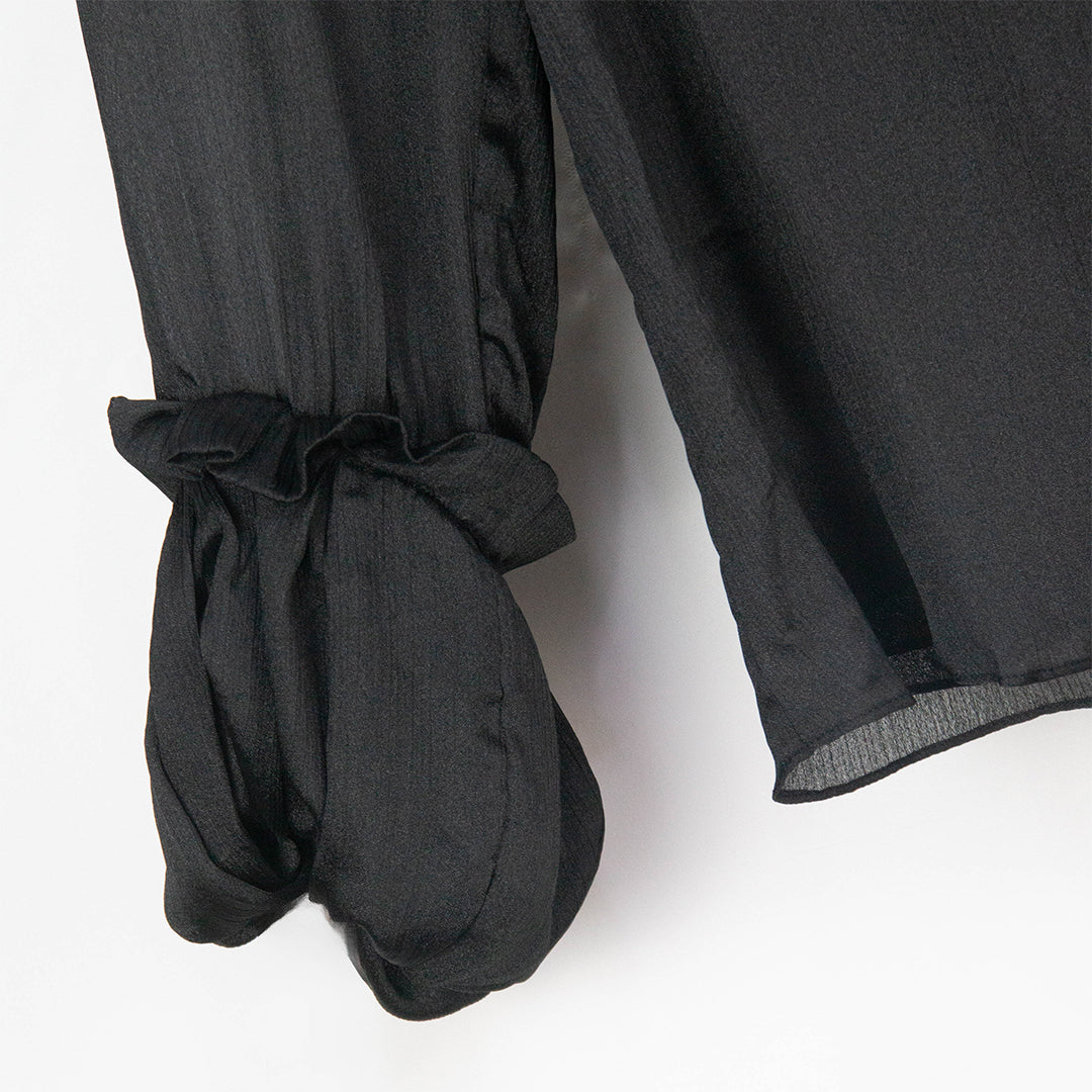 Semi-Sheer Midnight Elegance Blouse