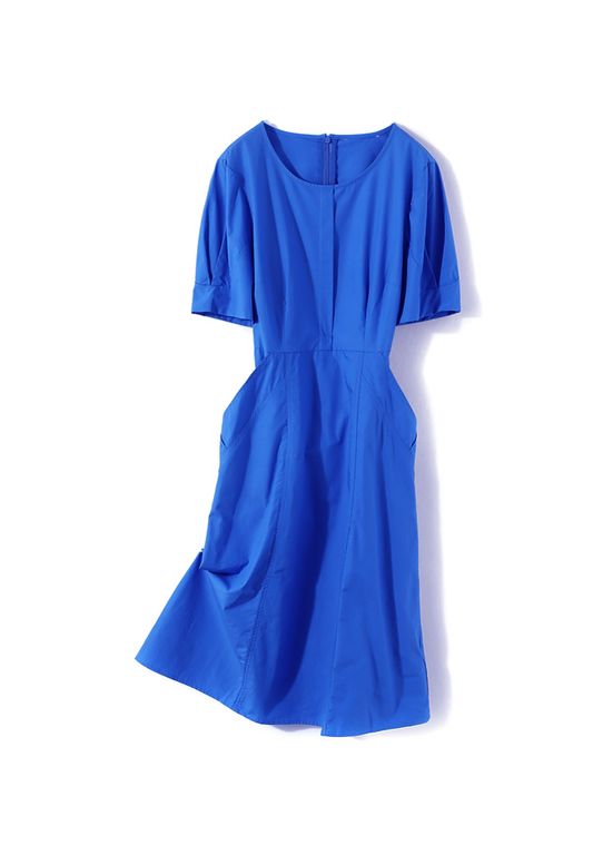 Sapphire Serenity Belted Dress