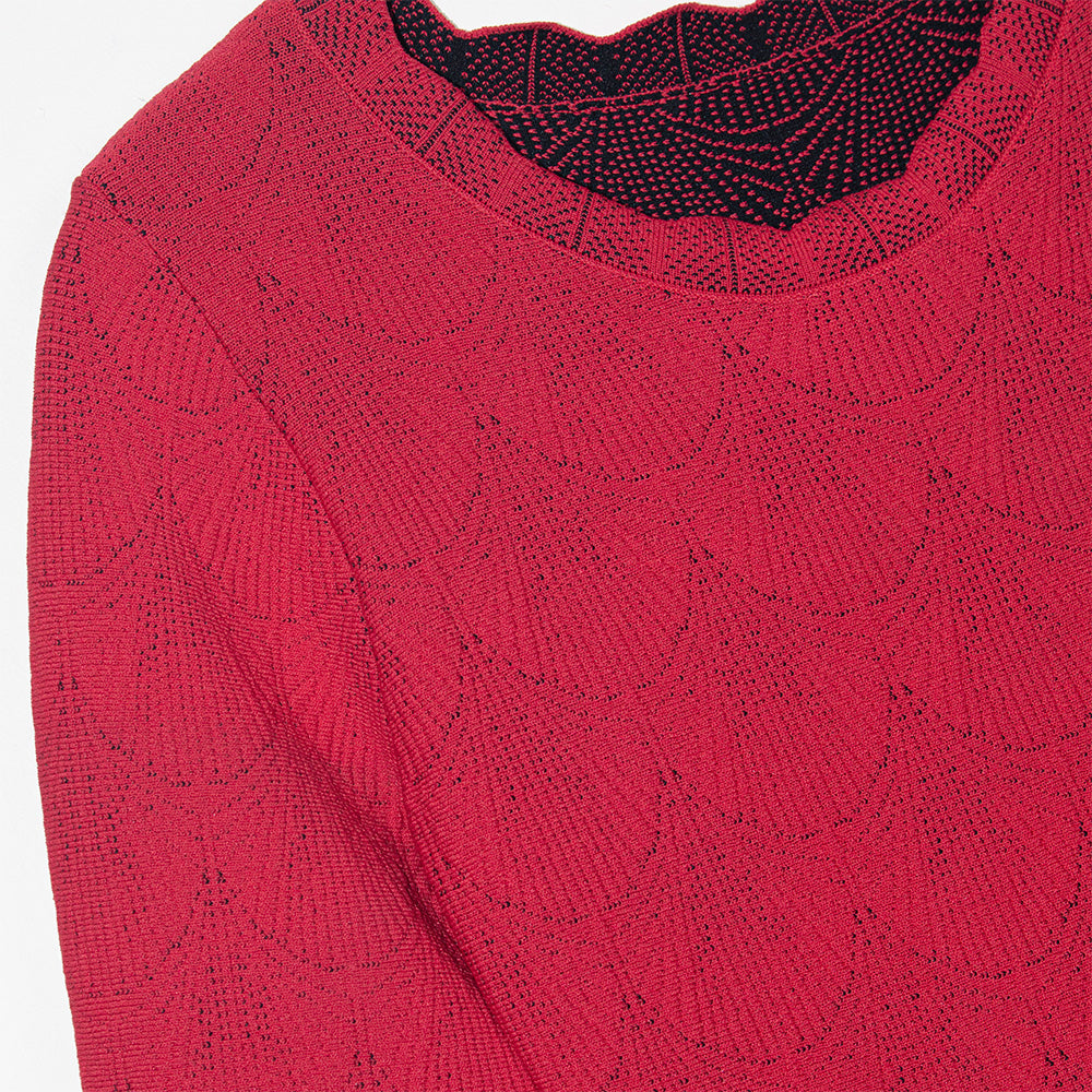 Knitted Vibrant Red Elegance Dress