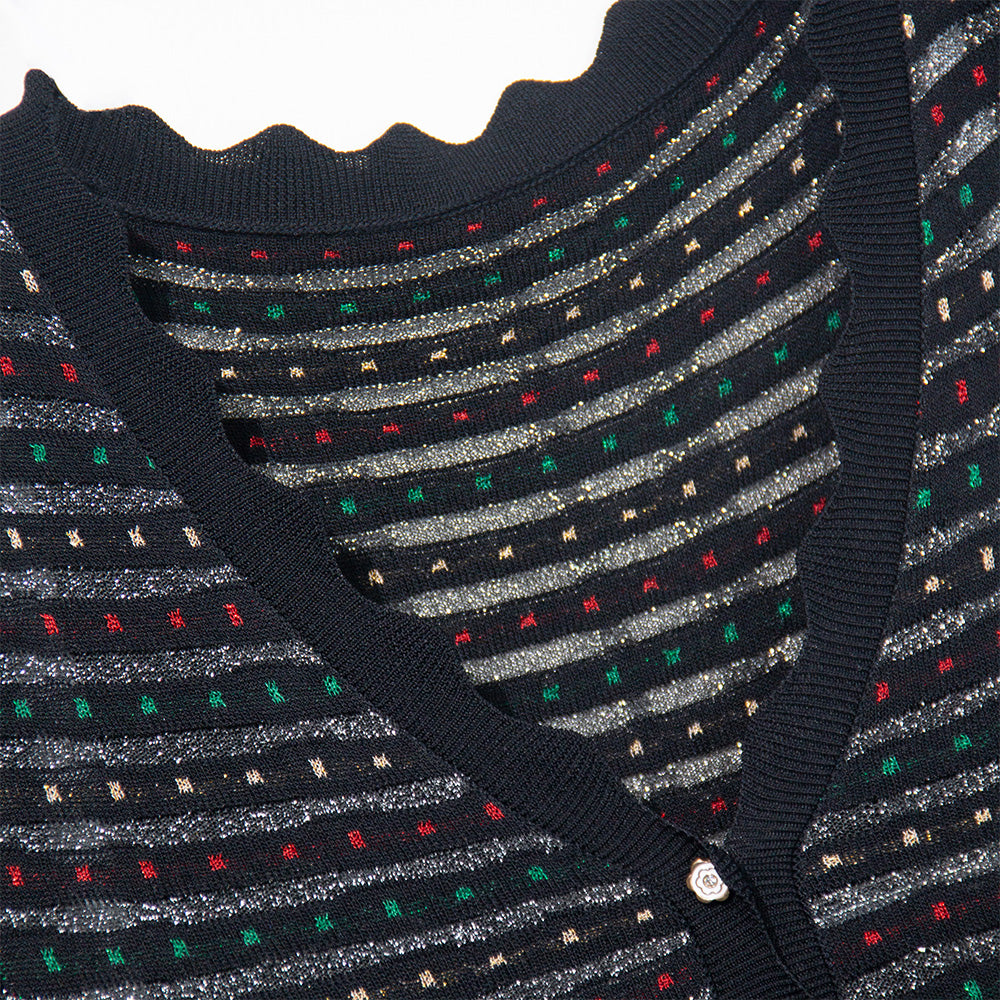 Midnight Confetti Pointelle Dress