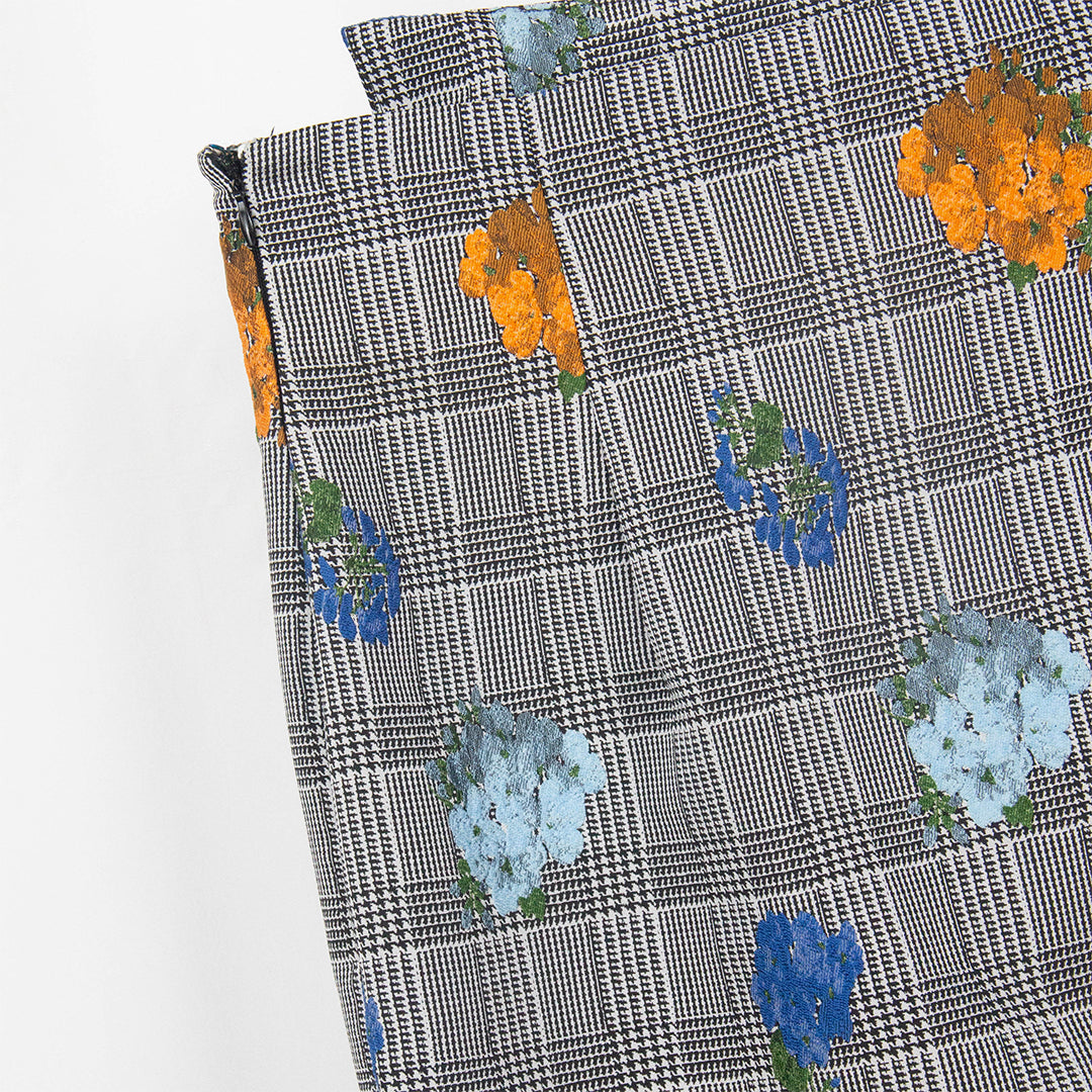 Floral Pattern Textured Skirt