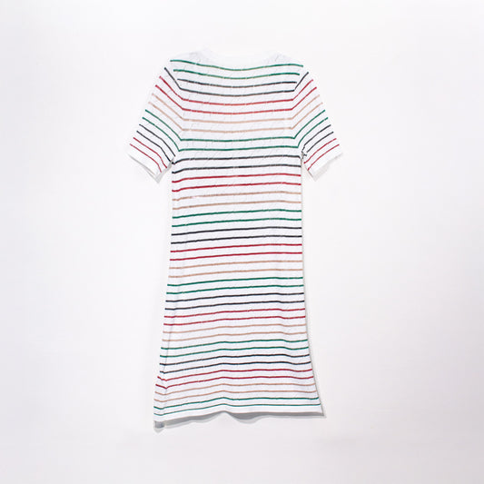 Knitted Striped Charm V-Neck Dress