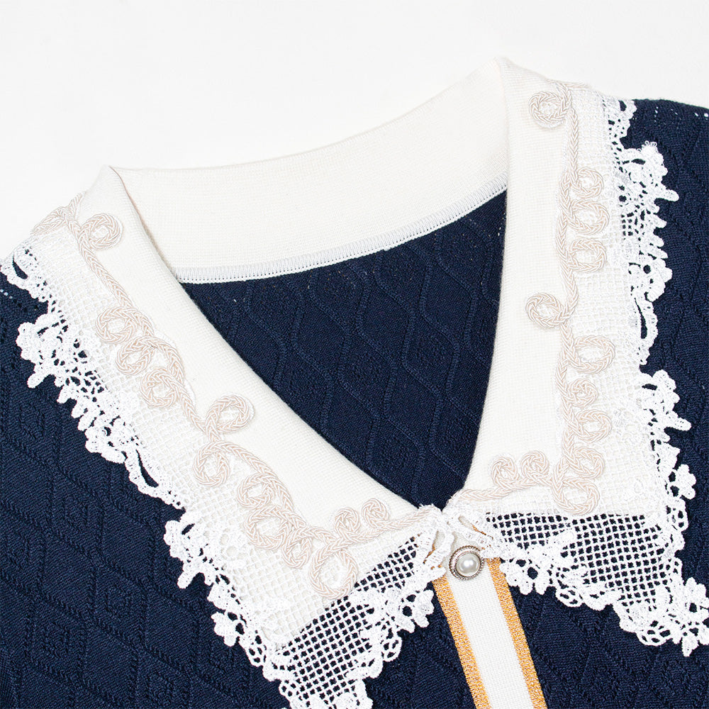 Knitted Lace Pearl Dress