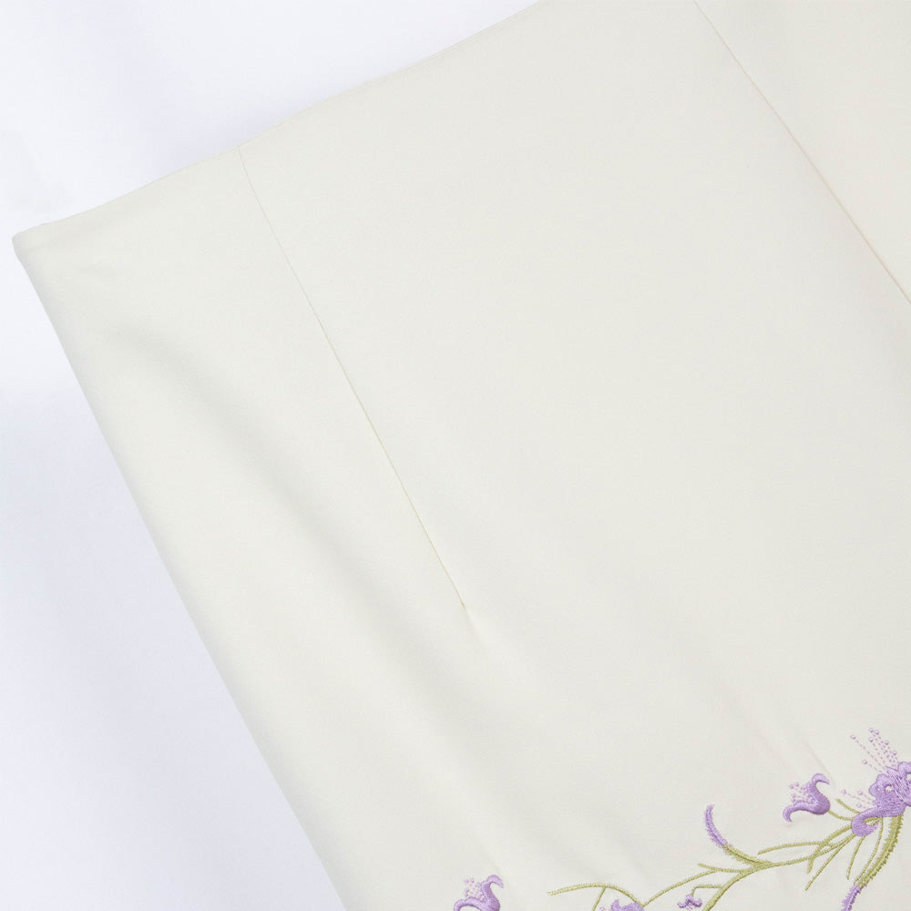 Pleated Floral Designed Skirt
