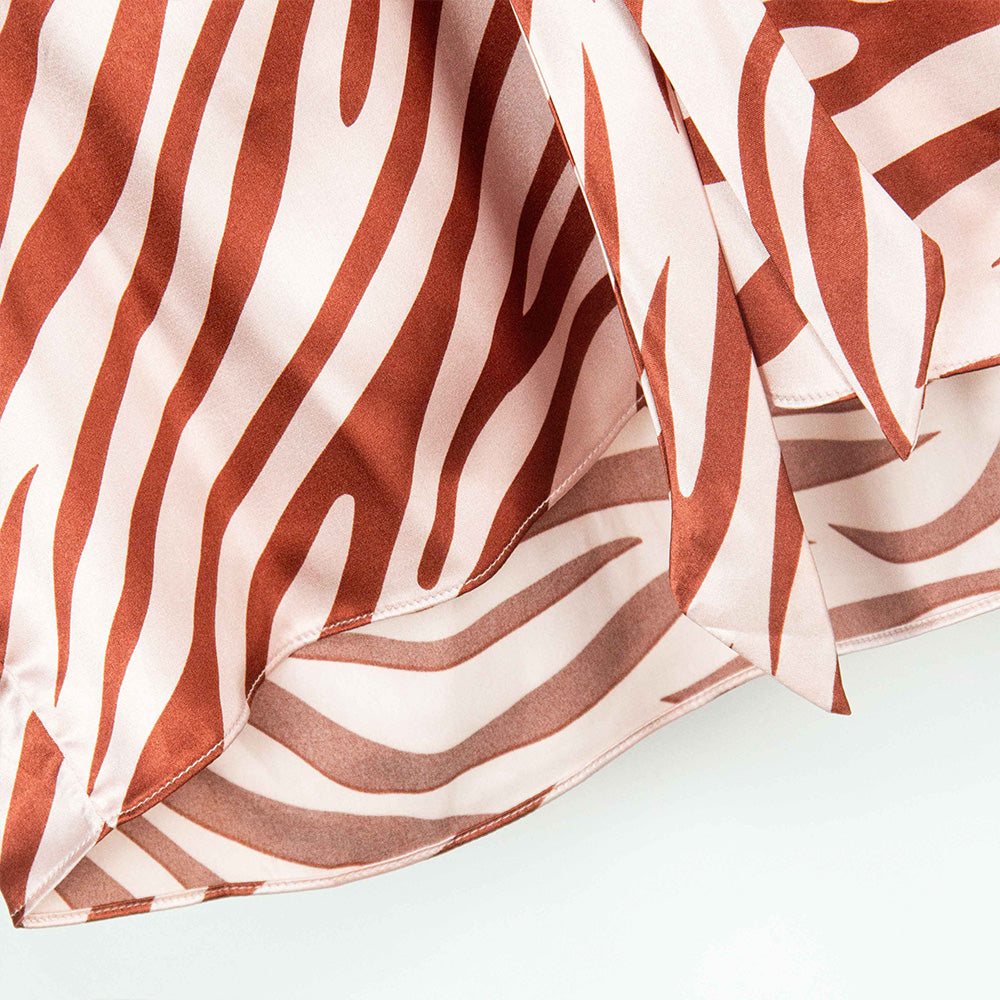 Satin Zebra Print Blouse