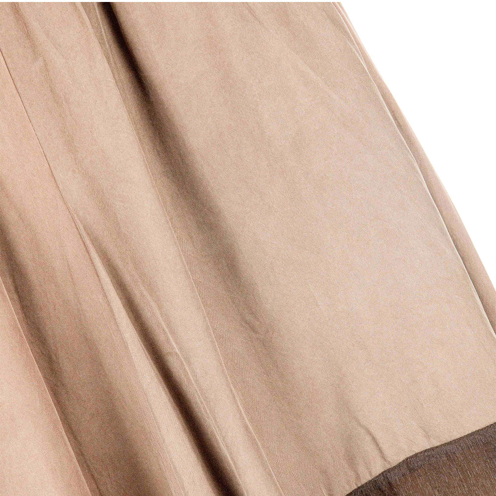 Mocha Sheer Panel Wide-Leg Garter Pants