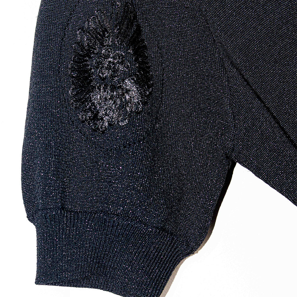 Knitted Black Dress with Textured Shimmer
