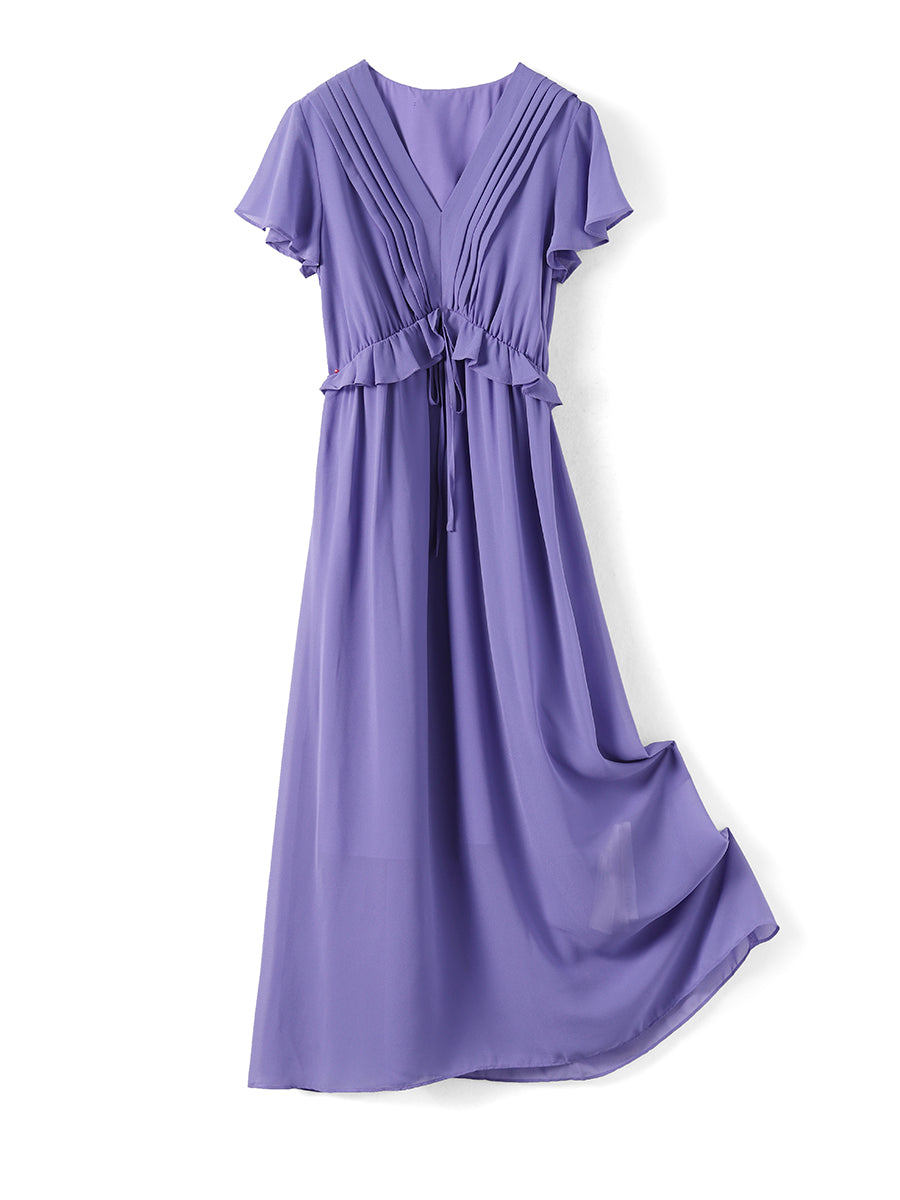 Draped V-Neck Dress