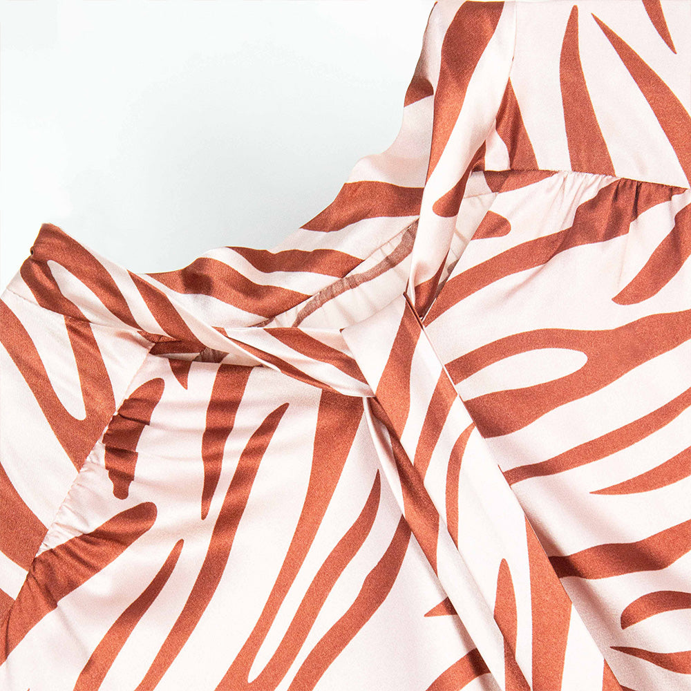 Satin Zebra Print Blouse