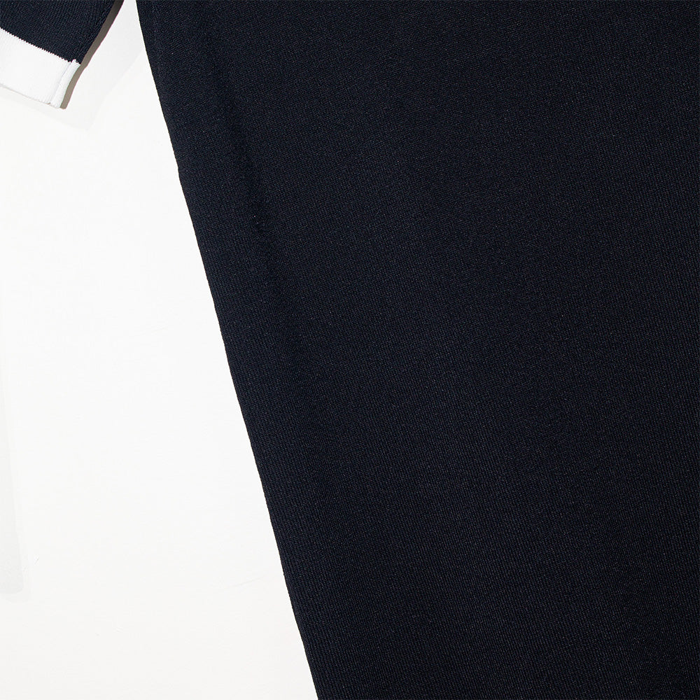 Knitted Contrast Collar Dress