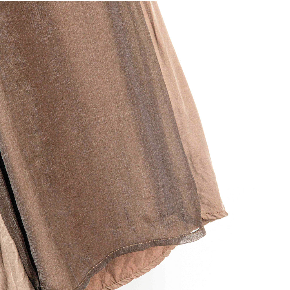 Mocha Sheer Panel Wide-Leg Garter Pants