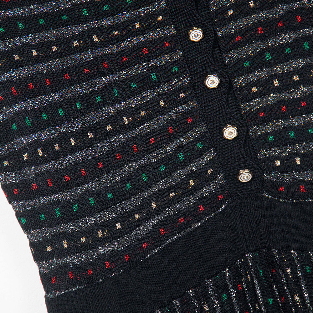 Midnight Confetti Pointelle Dress
