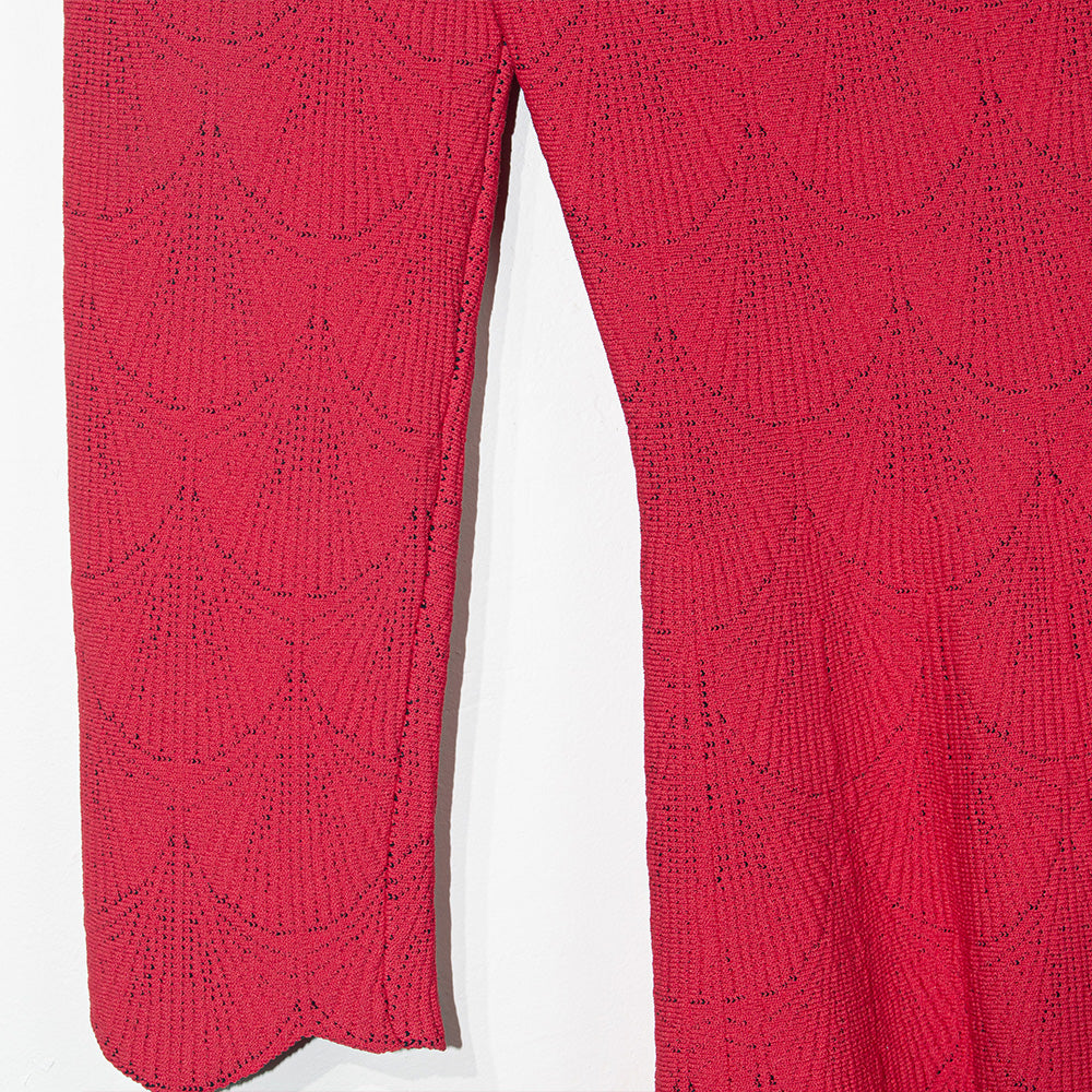 Knitted Vibrant Red Elegance Dress