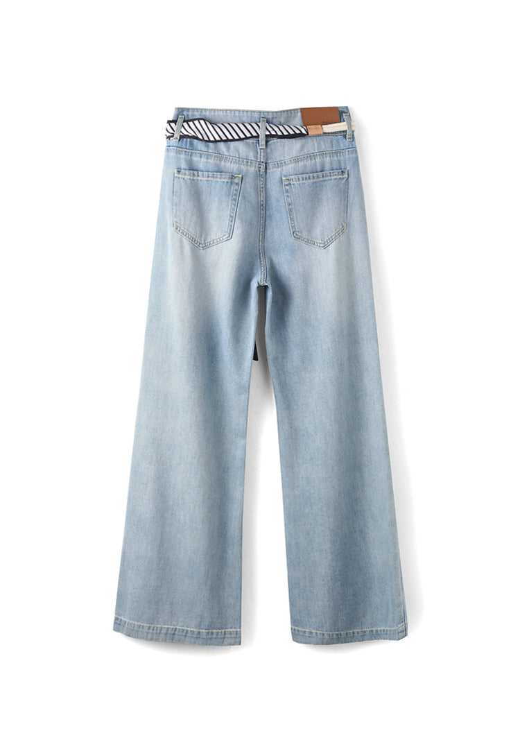 Casual Wide-Leg Denim Pants