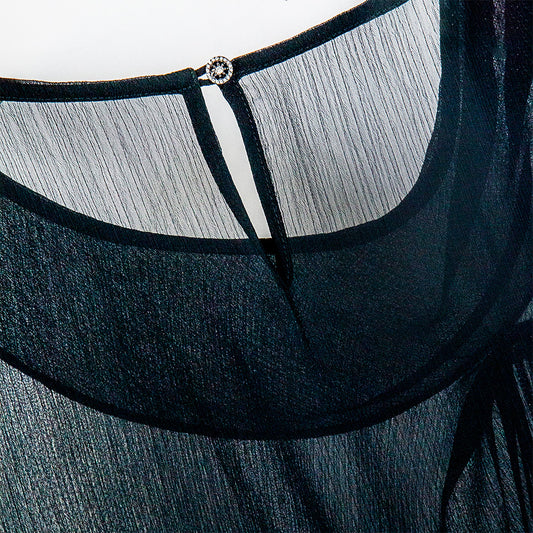 Semi-Sheer Black Blouse