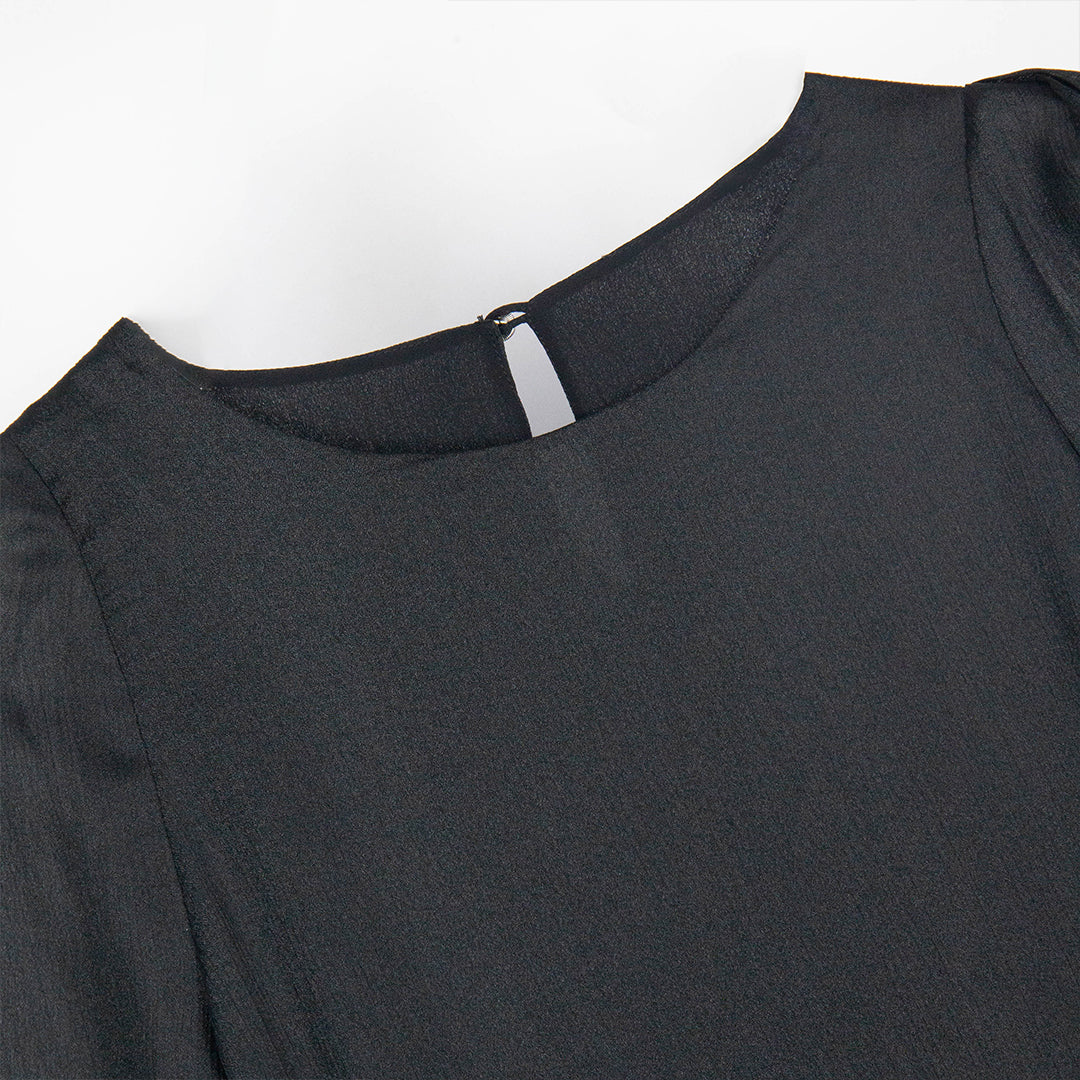 Semi-Sheer Midnight Elegance Blouse