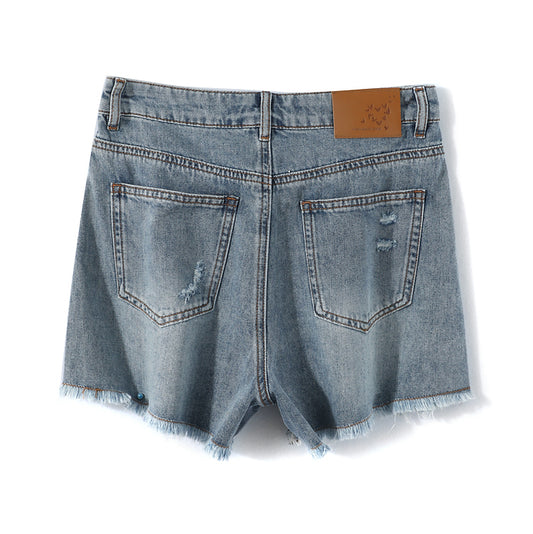 Distressed Denim Charm Shorts