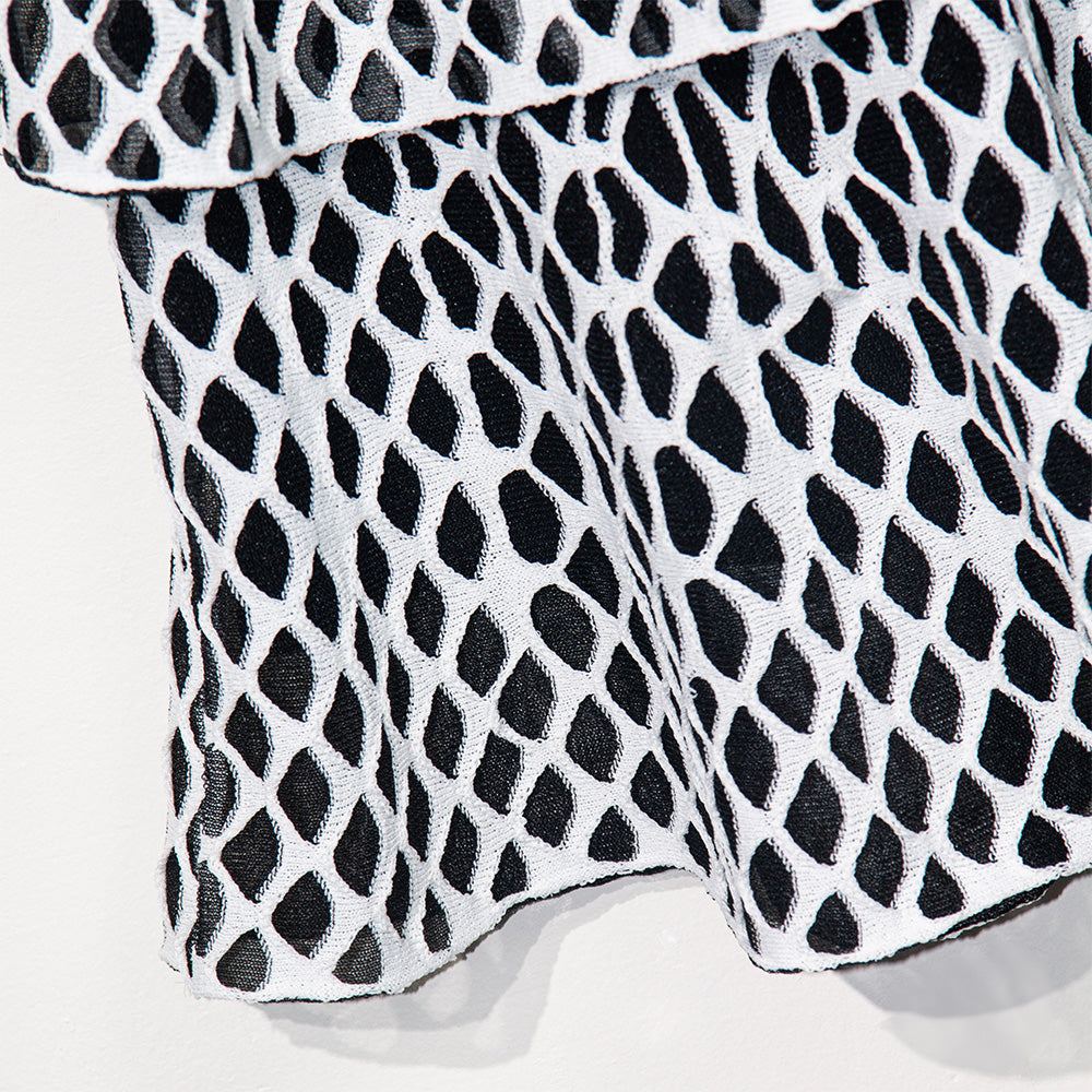 Knitted Geometric Charm Tiered Dress