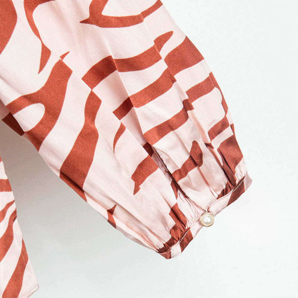 Satin Zebra Print Blouse