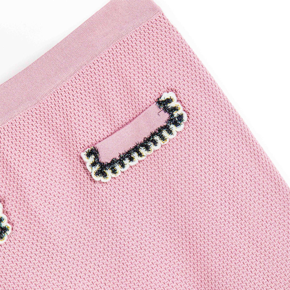 Pink Knit Pocket Skirt