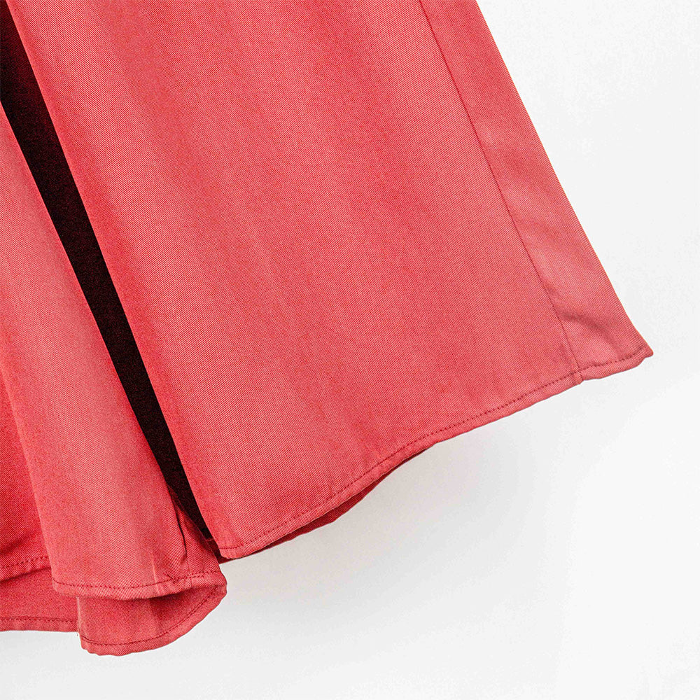 Red Wide-Leg Garter Pants