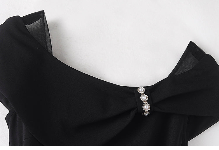 Pearl Bow Mini Dress