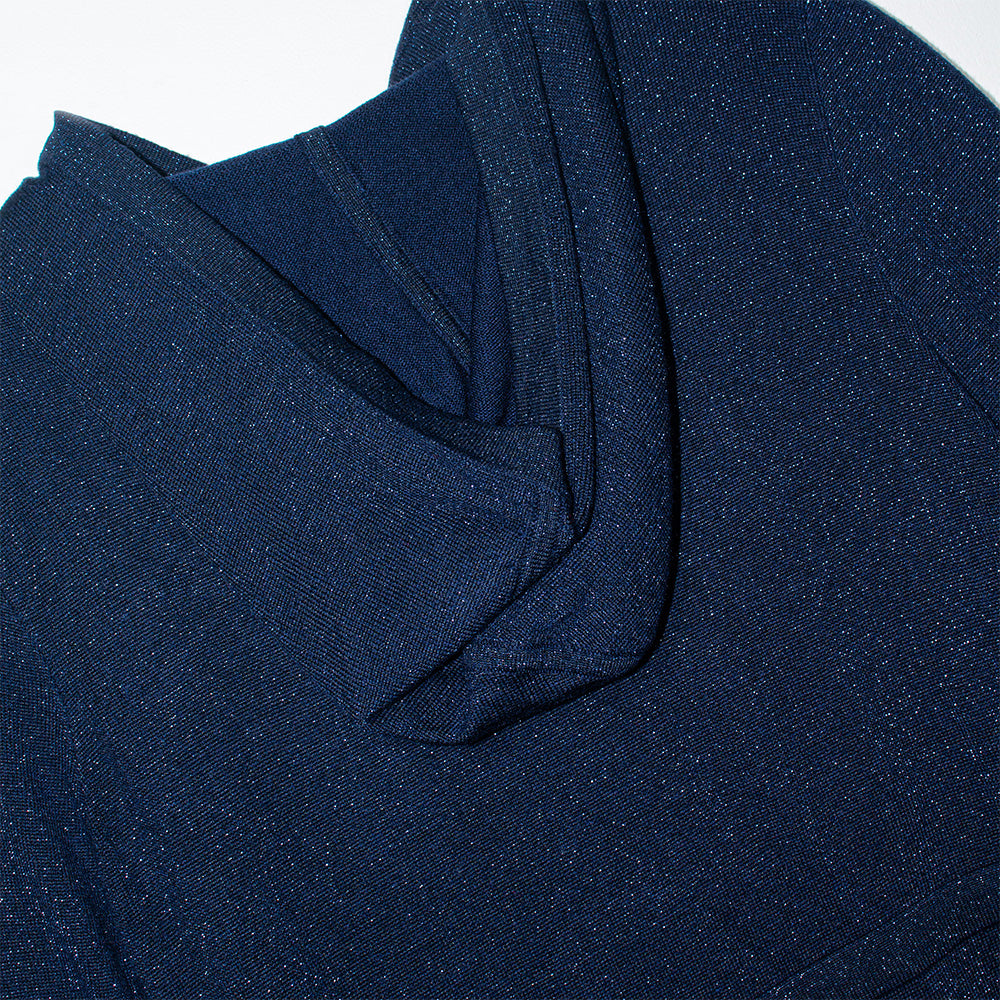 Knitted Shimmey Hooded Vneck Dress