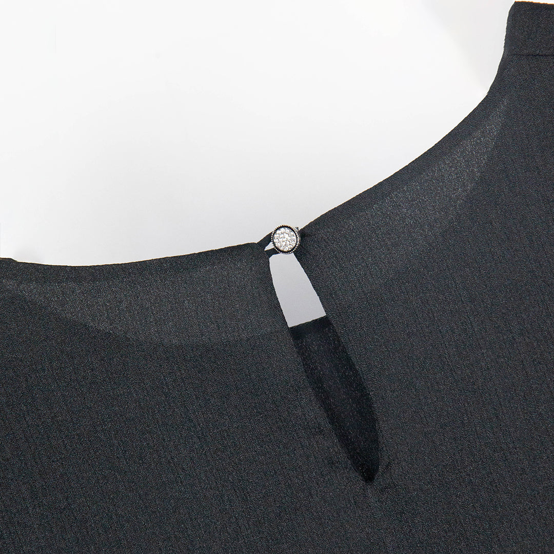 Semi-Sheer Midnight Elegance Blouse