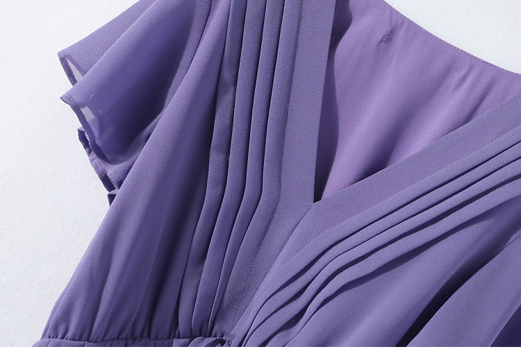 Draped V-Neck Dress