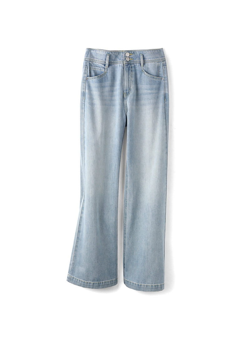 Casual Wide-Leg Denim Pants